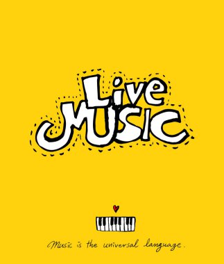 konser poster / yarım yamalak müzik illüstrasyon - vektör