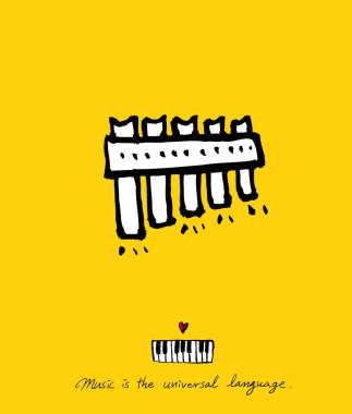 konser poster / yarım yamalak müzik illüstrasyon - vektör