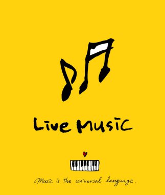 konser poster / yarım yamalak müzik illüstrasyon - vektör