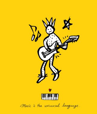 konser poster / yarım yamalak müzik illüstrasyon - vektör