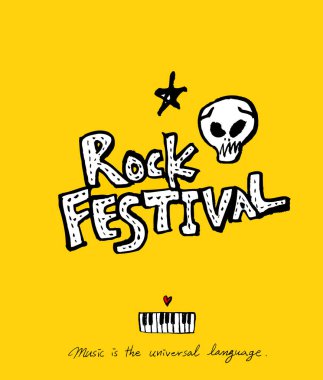 konser poster / yarım yamalak müzik illüstrasyon - vektör