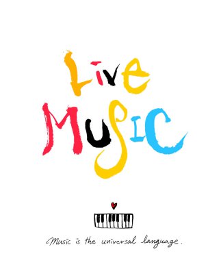 konser poster / yarım yamalak müzik illüstrasyon - vektör