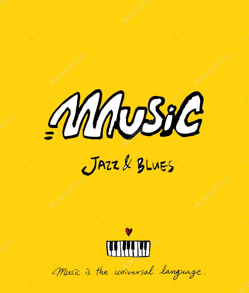Concert poster / Sketchy music illustration - vector