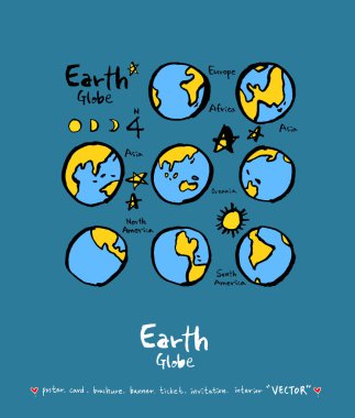 Elle çizilmiş kroki küre - vektör