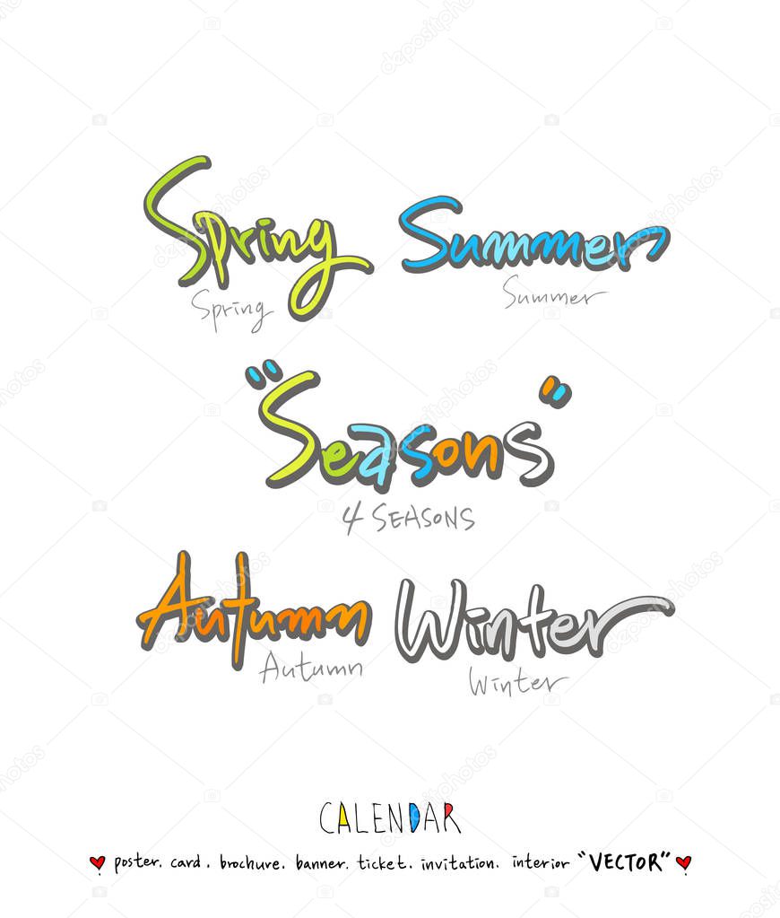 Hand drawn sketch calendar - Vector