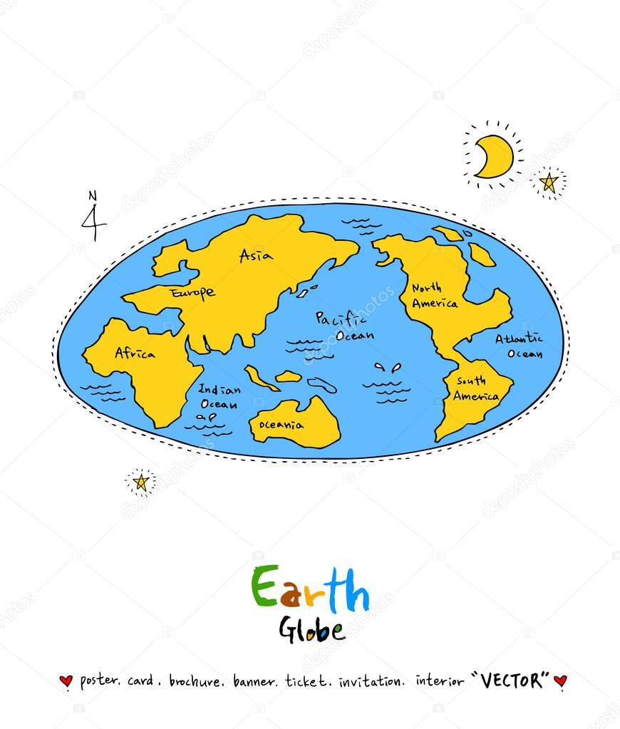 Hand drawn sketch globe - Vector