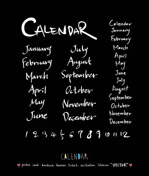 Calendario Dibujado Mano Vector — Archivo Imágenes Vectoriales