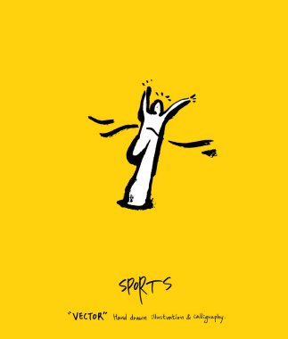 Spor poster / yarım yamalak eğlence illüstrasyon - vektör