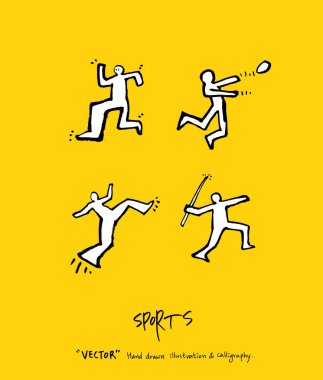 Spor poster / yarım yamalak eğlence illüstrasyon - vektör