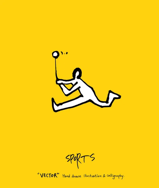 Cartaz Esporte Ilustração Lazer Esboçado Vetor —  Vetores de Stock