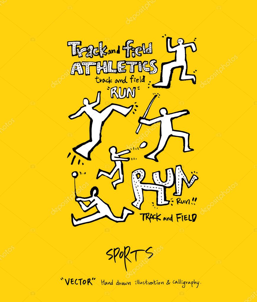 Sport poster / Sketchy leisure illustration - vector