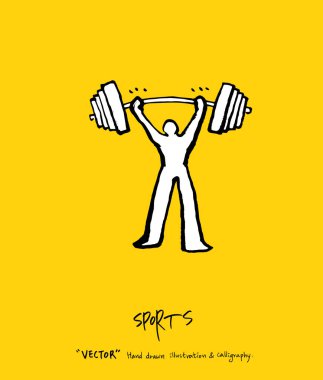 Spor poster / yarım yamalak eğlence illüstrasyon - vektör