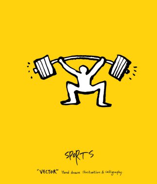 Spor poster / yarım yamalak eğlence illüstrasyon - vektör