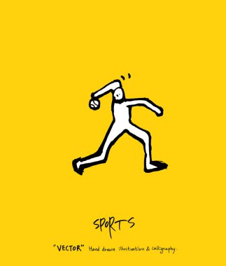 Spor poster / yarım yamalak eğlence illüstrasyon - vektör