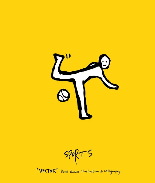 Plakat Sport Szkicowy Ilustracja Wypoczynek Wektor — Wektor stockowy