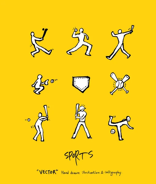 Sportplakat Skizzenhafte Freizeit Illustration Vektor — Stockvektor