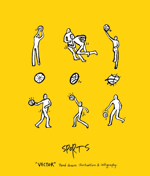 Sportplakat Skizzenhafte Freizeit Illustration Vektor — Stockvektor