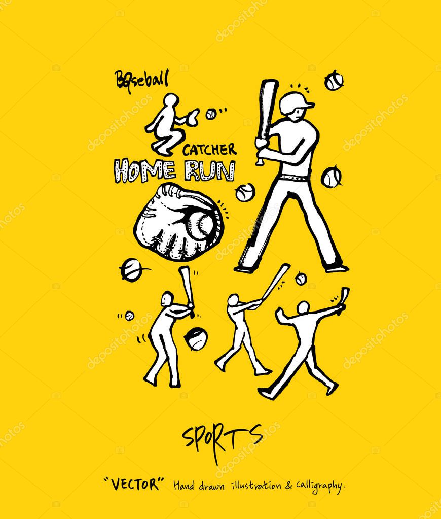 Sport poster / Sketchy leisure illustration - vector