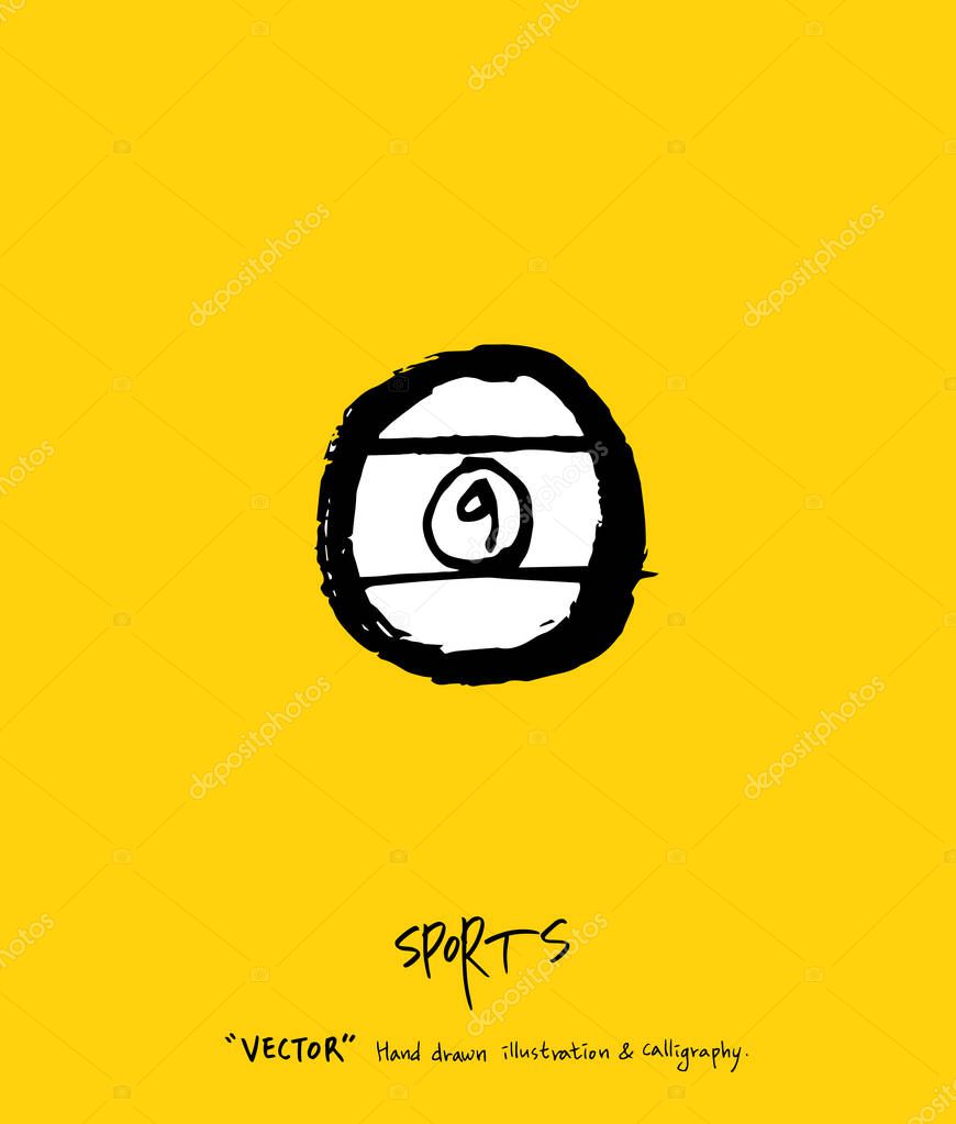 Sport poster / Sketchy leisure illustration - vector