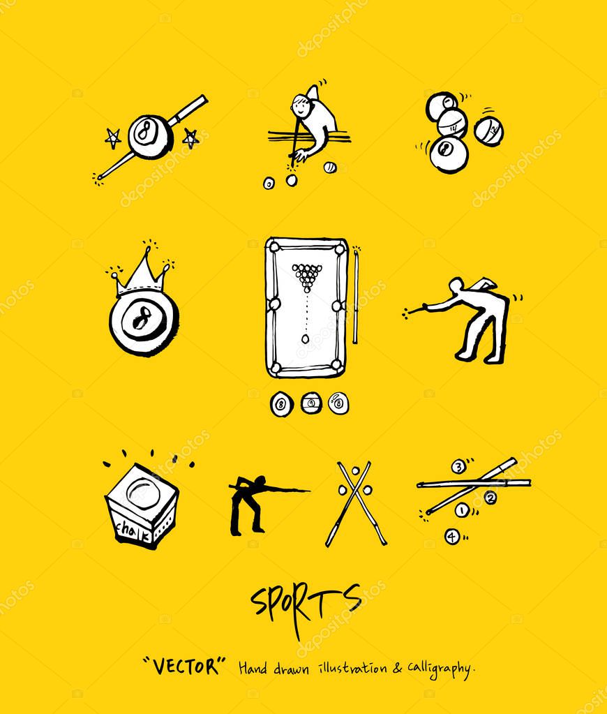 Sport poster / Sketchy leisure illustration - vector