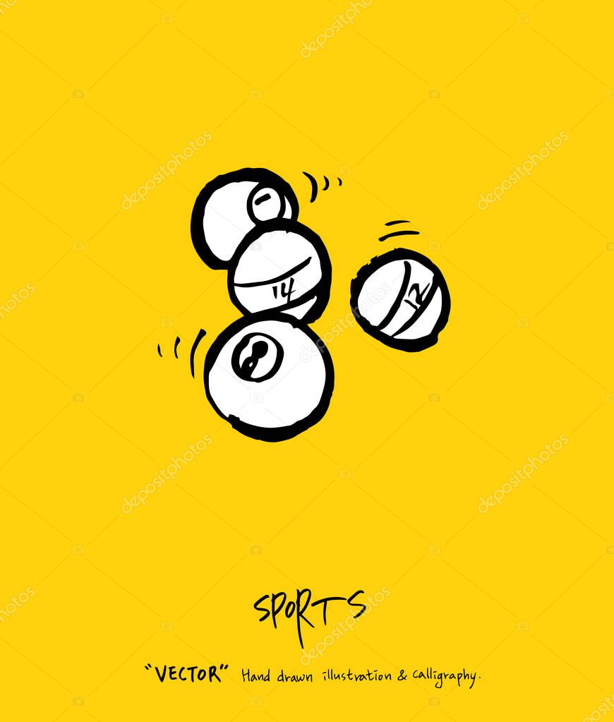 Sport poster / Sketchy leisure illustration - vector