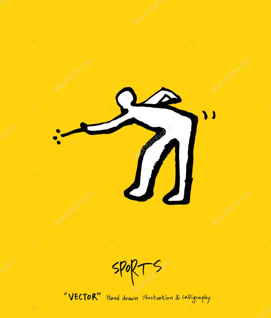 Sport poster / Sketchy leisure illustration - vector