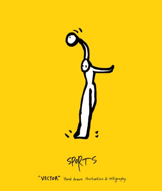 Spor poster / yarım yamalak eğlence illüstrasyon - vektör