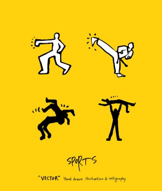 Spor poster / yarım yamalak eğlence illüstrasyon - vektör