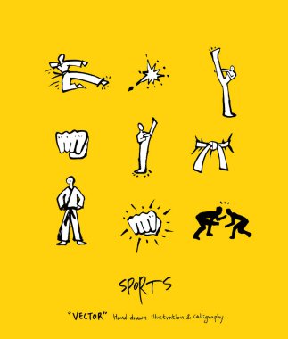 Spor poster / yarım yamalak eğlence illüstrasyon - vektör