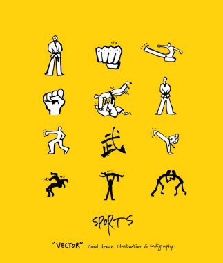 Spor poster / yarım yamalak eğlence illüstrasyon - vektör