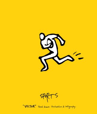 Spor poster / yarım yamalak eğlence illüstrasyon - vektör