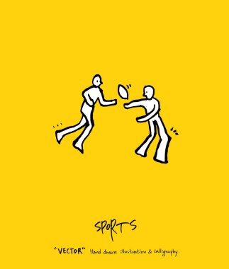 Spor poster / yarım yamalak eğlence illüstrasyon - vektör