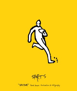 Spor poster / yarım yamalak eğlence illüstrasyon - vektör