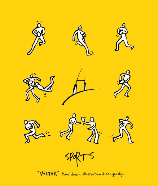 Sportplakat Skizzenhafte Freizeit Illustration Vektor — Stockvektor