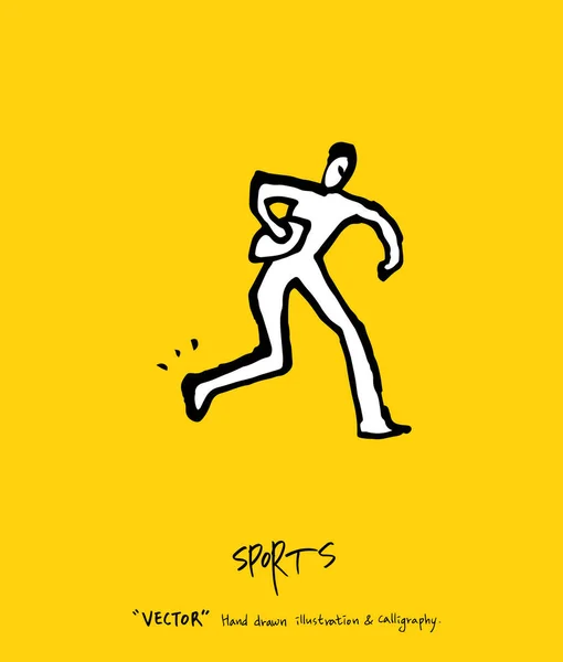 Cartaz Esporte Ilustração Lazer Esboçado Vetor —  Vetores de Stock