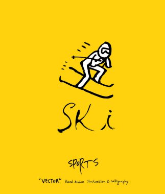 Sport poster / Sketchy leisure illustration - vector clipart