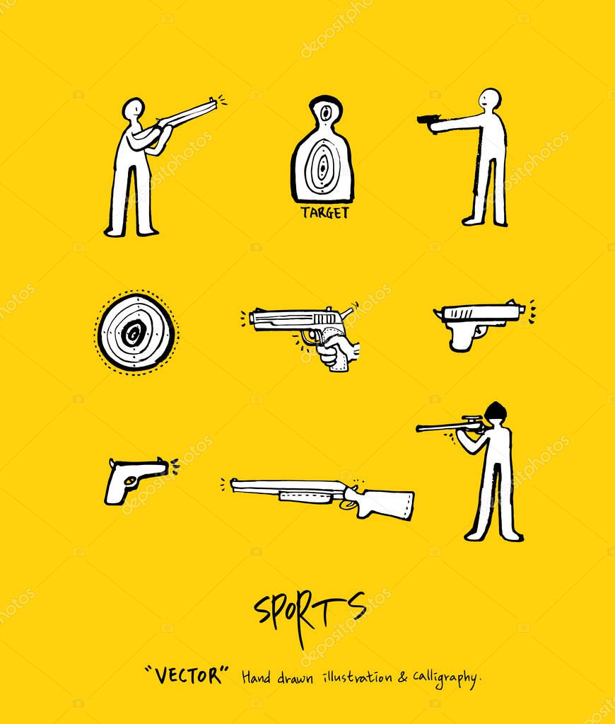 Sport poster / Sketchy leisure illustration - vector
