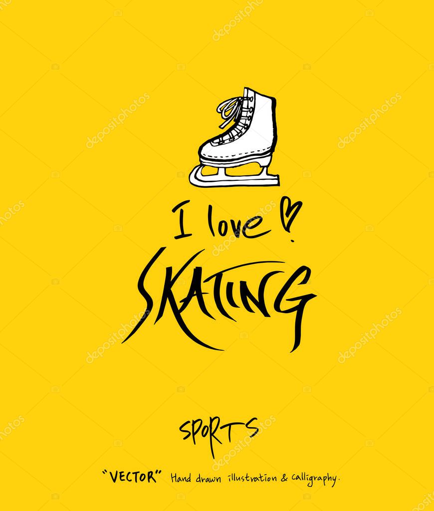 Sport poster / Sketchy leisure illustration - vector
