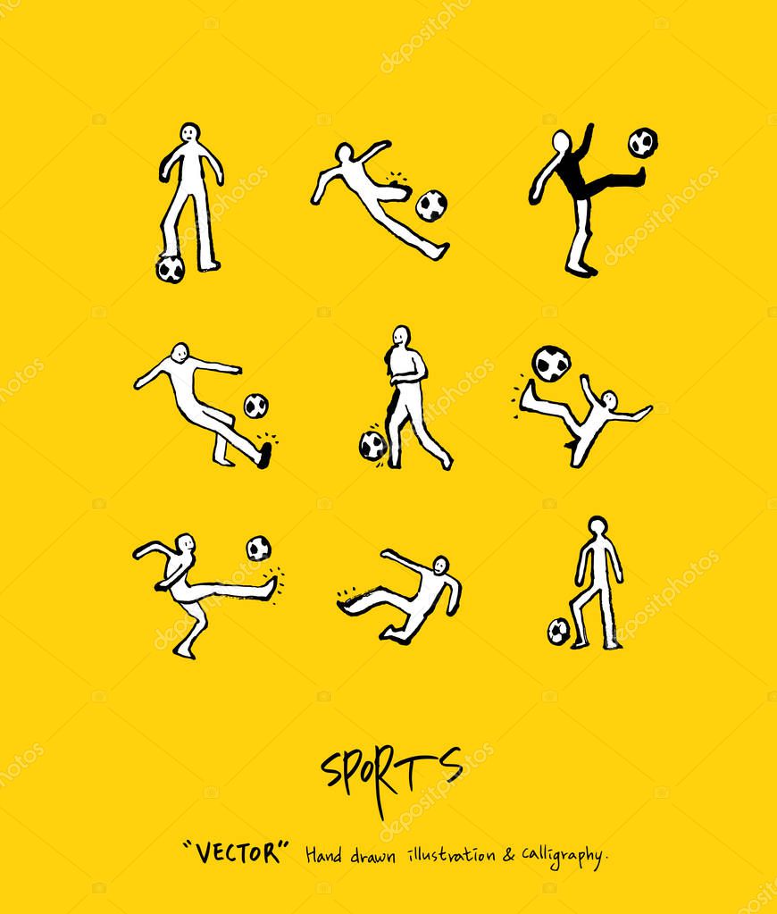 Sport poster / Sketchy leisure illustration - vector