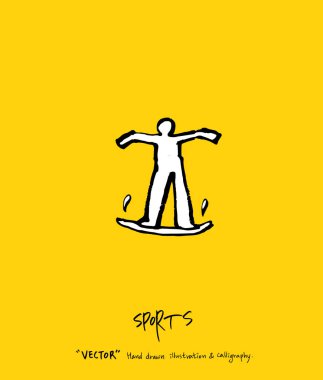 Spor poster / yarım yamalak eğlence illüstrasyon - vektör