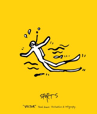 Spor poster / yarım yamalak eğlence illüstrasyon - vektör