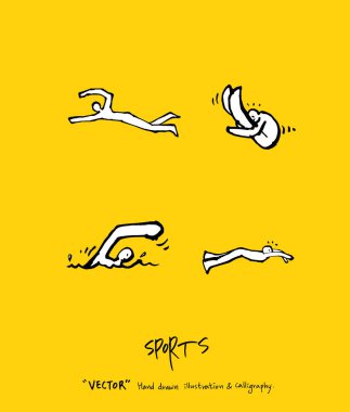 Spor poster / yarım yamalak eğlence illüstrasyon - vektör