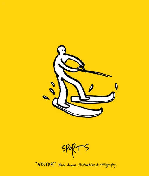 Sport Affisch Skissartad Fritid Illustration Vektor — Stock vektor