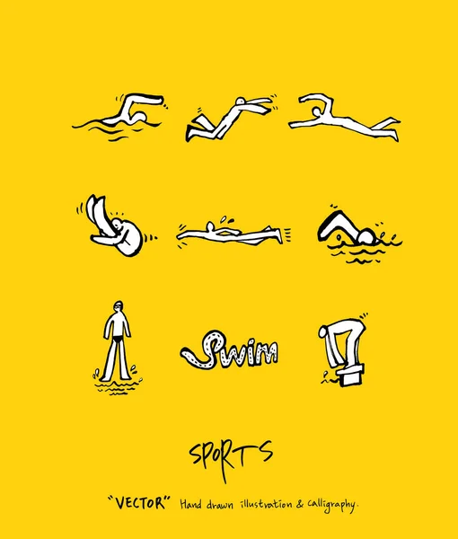 Sport Poster Schetsmatig Leisure Illustration Vector — Stockvector