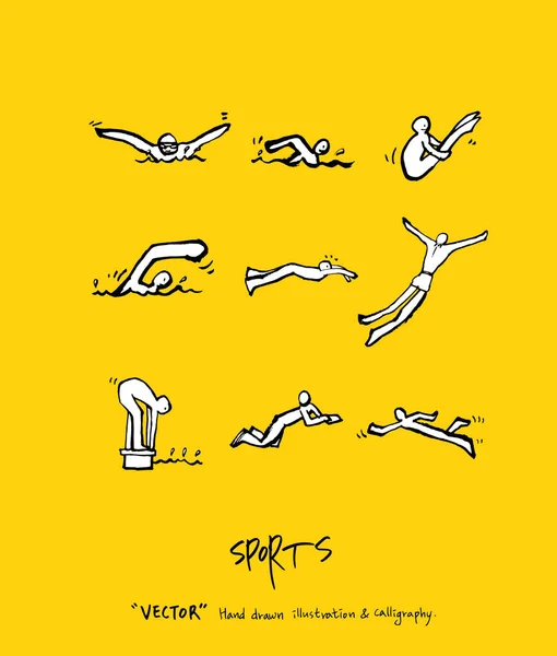 Sportplakat Skizzenhafte Freizeit Illustration Vektor — Stockvektor