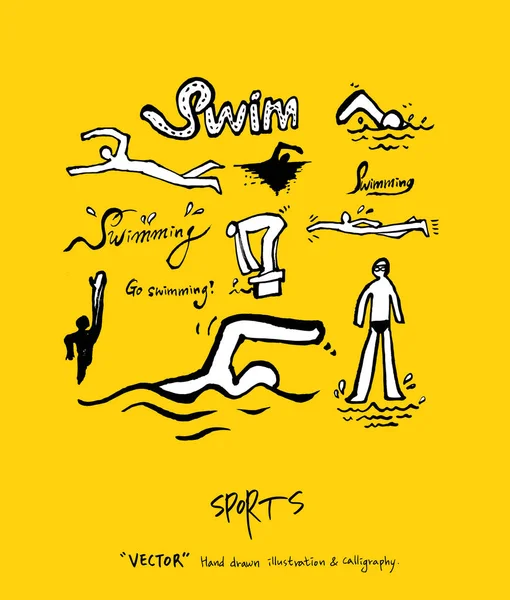 Plakat Sport Szkicowy Ilustracja Wypoczynek Wektor — Wektor stockowy