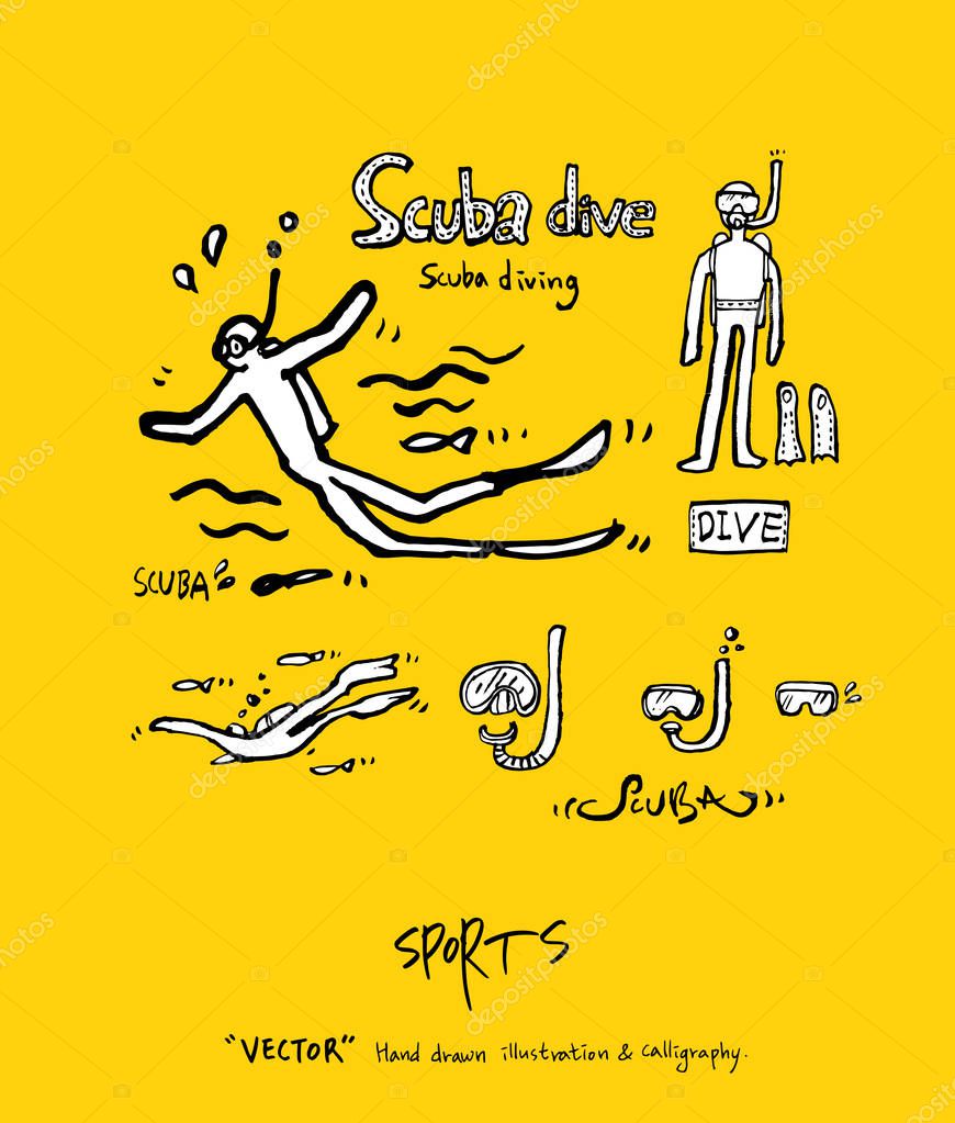 Sport poster / Sketchy leisure illustration - vector
