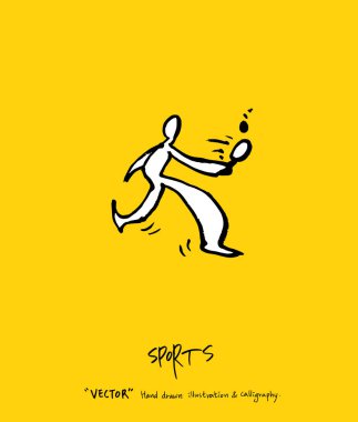 Spor poster / yarım yamalak eğlence illüstrasyon - vektör