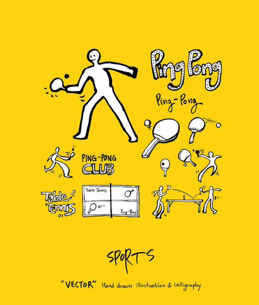 Sport poster / Sketchy leisure illustration - vector