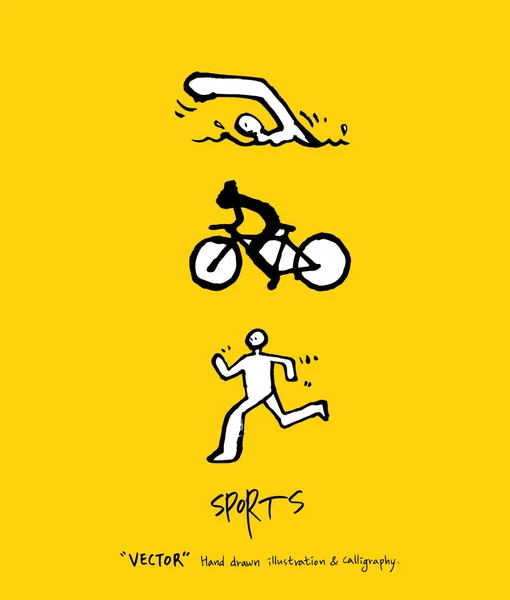 Sportplakat Skizzenhafte Freizeit Illustration Vektor — Stockvektor